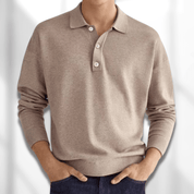 Adam | Classic Comfortable Long Sleeve Polo Shirt for Men 0