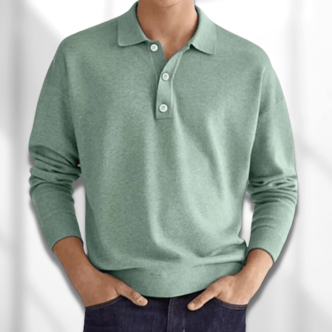 Adam | Classic Comfortable Long Sleeve Polo Shirt for Men 2