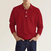 Adam | Classic Comfortable Long Sleeve Polo Shirt for Men 3