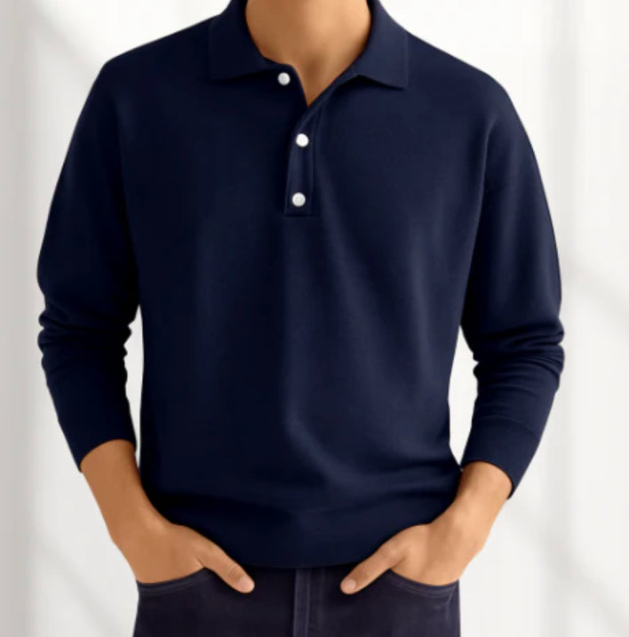 Adam | Classic Comfortable Long Sleeve Polo Shirt for Men 6