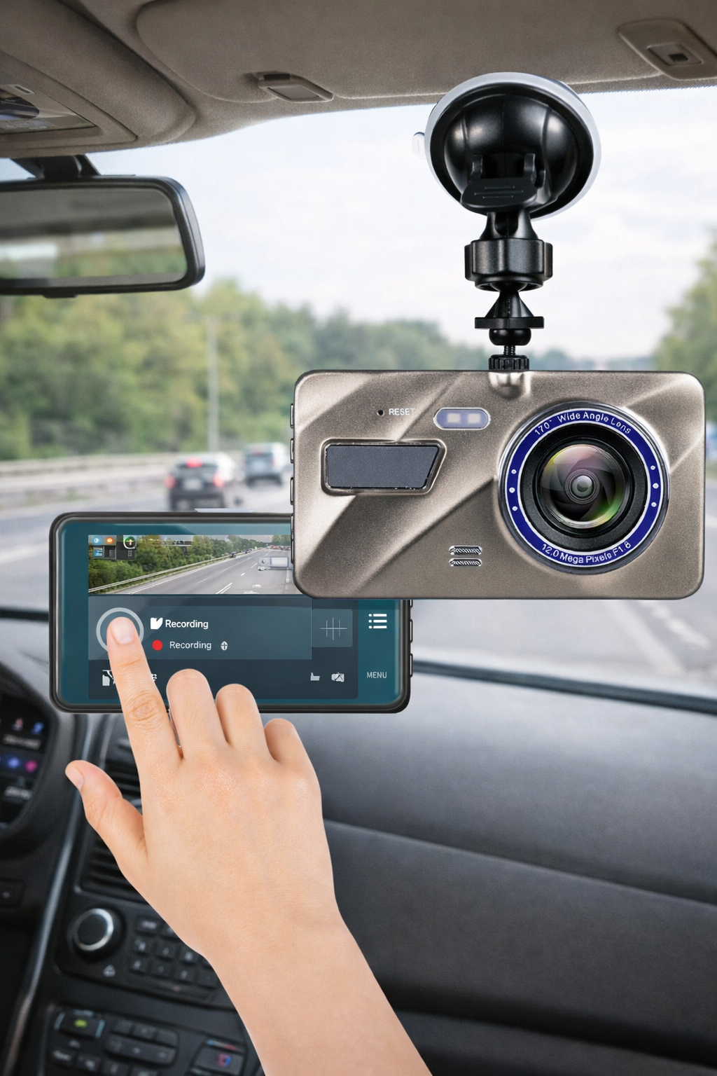 DriveSafe | Dash Cam for Car with Night Vision & 170° Wide Angle | Front and Rear Coverage for Enhanced Safety