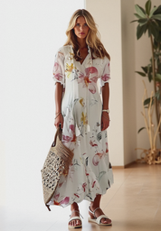 Freya | Chic Flowy V-Neck Summer Maxi Dress 1