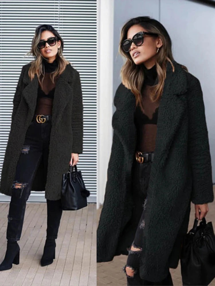 Isla | Cozy Oversized Long Teddy Coat for Women 3