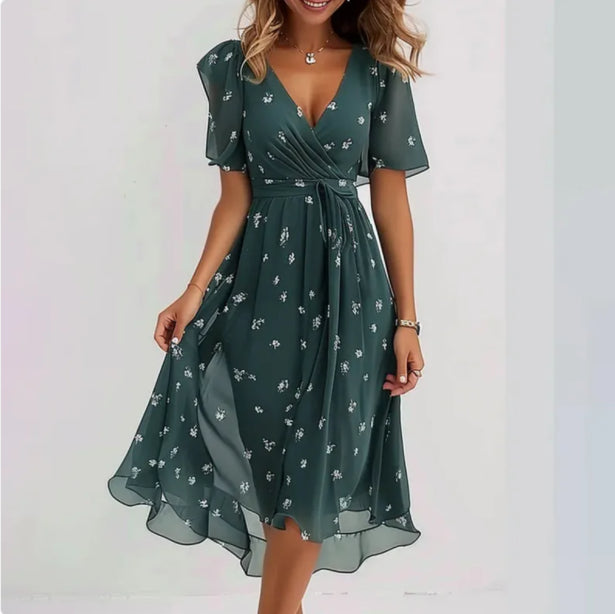 Sophie | Elegant V-Neck Midi Summer Dress 1