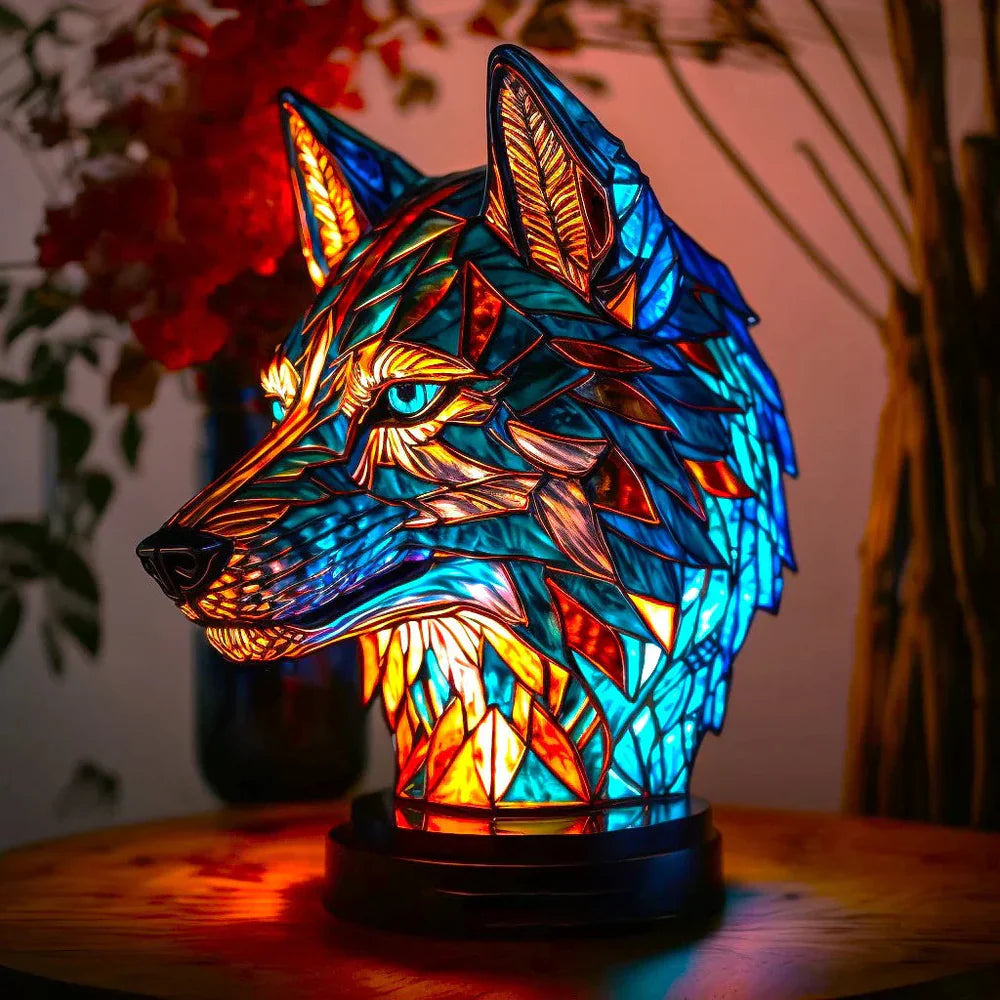 VitraFauna | Artistic Colorful Stained Glass Table Lamp for Living Room 0